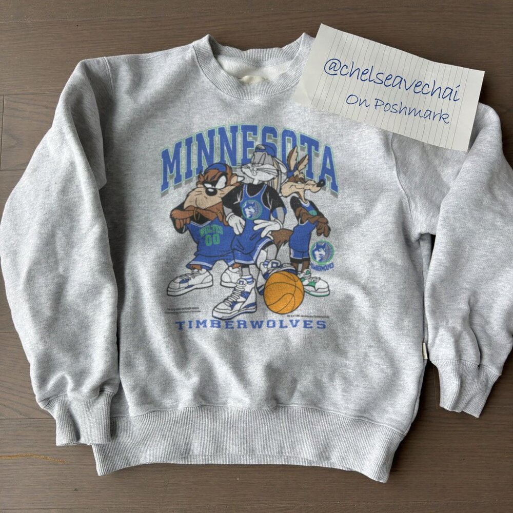 Vintage Minnesota Timberwolves Looney Tunes Basketball Sweatshirt, NBA Shirt Tee